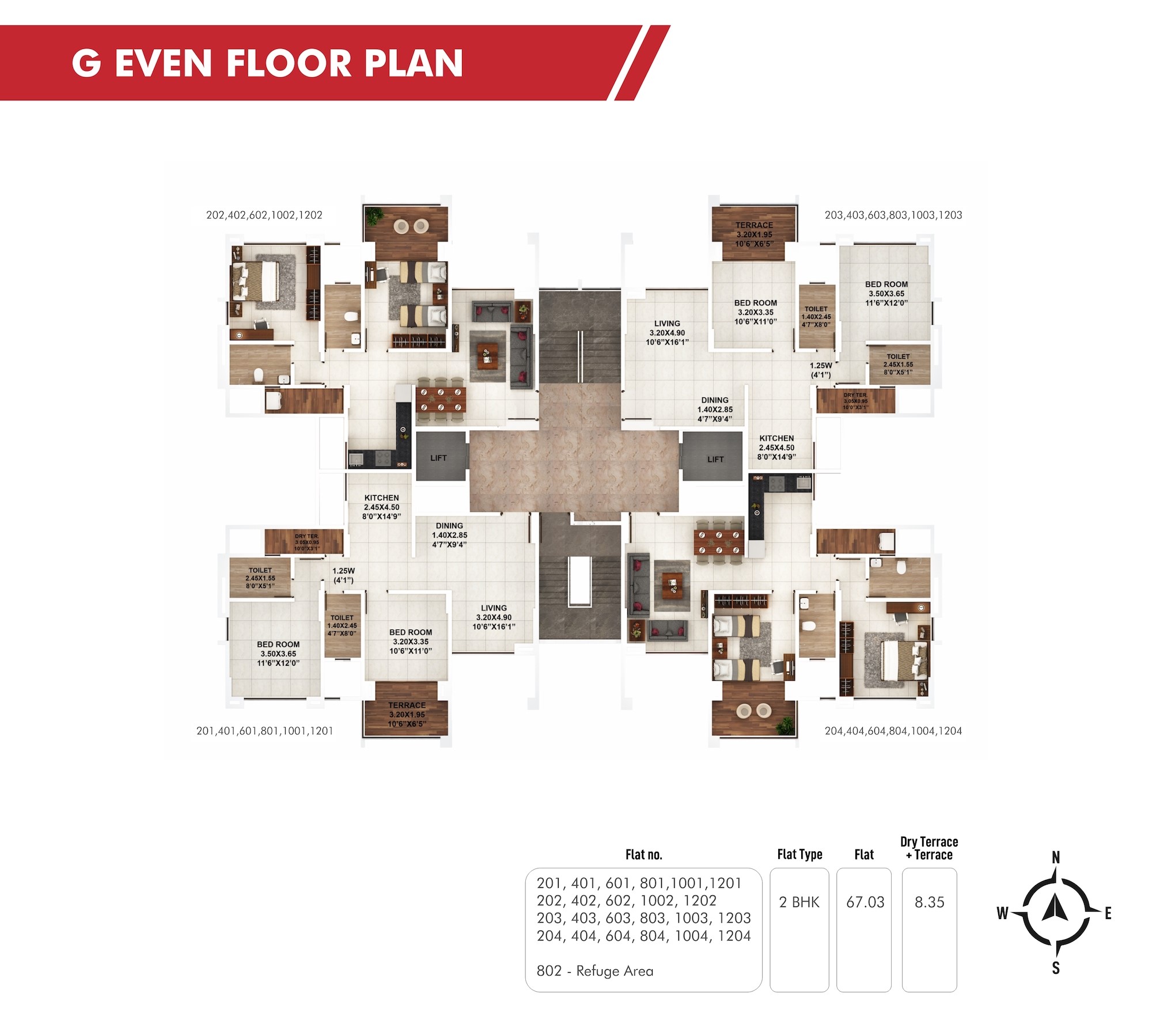 Piccadilly G Even Floor Plan