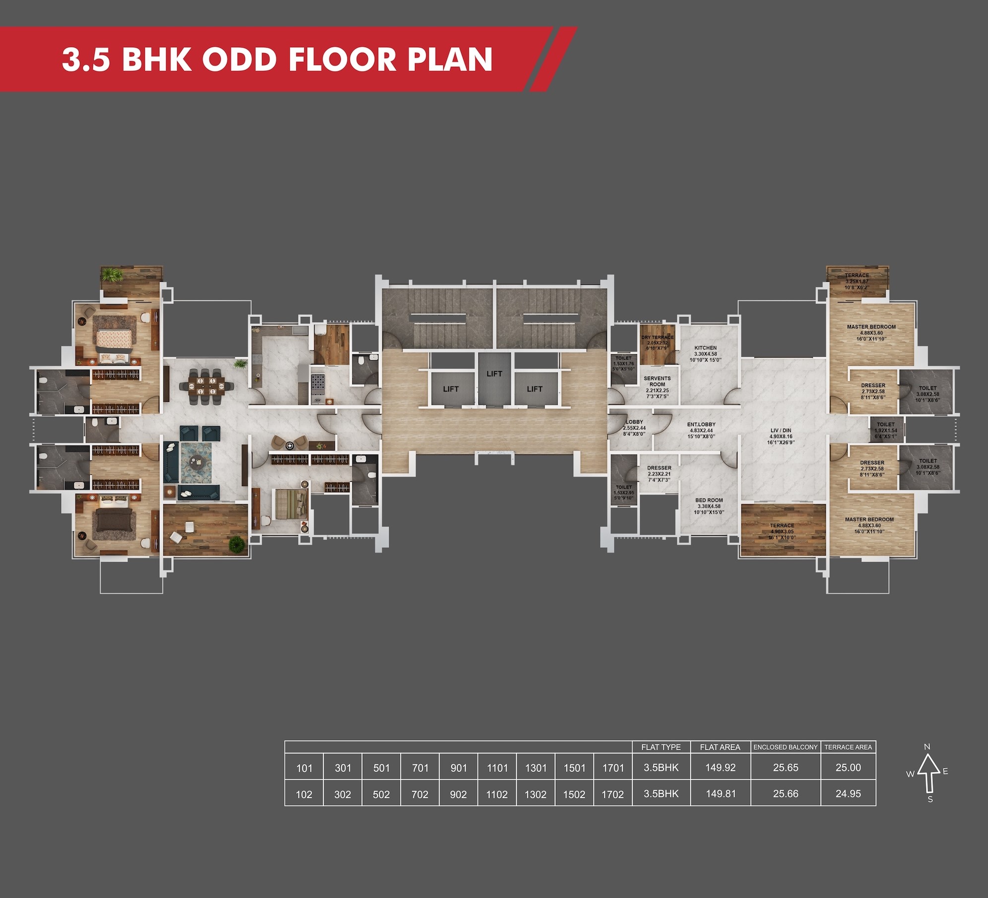 Sanctum 3.5BHK Odd Floor Plan